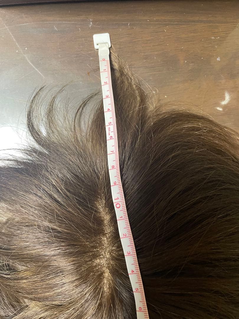 お値下げ❣️アートネイチャー左分け人毛100ショート頭頂部ウイッグ自然なブラウン