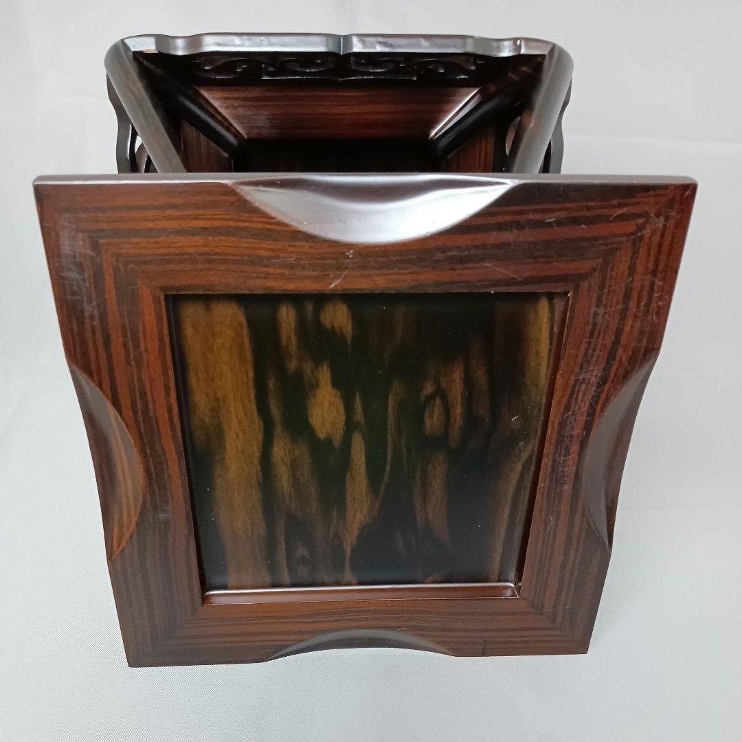 黒丹 黒檀 唐木 花台 香炉台 透かし彫り