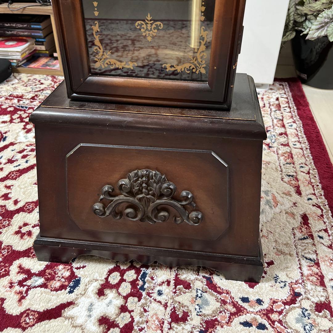 トレードマーク昭和レトロ アンティーク 振り子時計 木製枠 柱時計ゼンマイ式ク