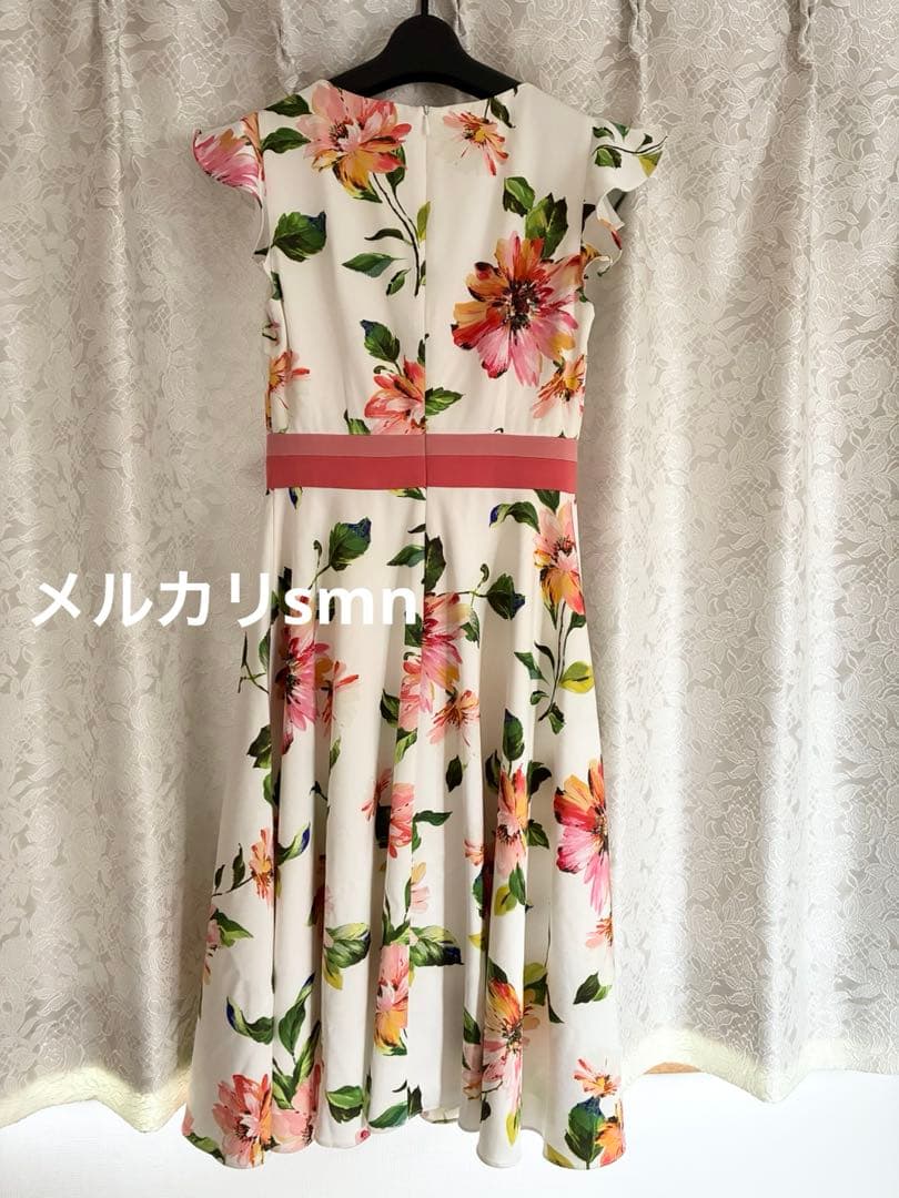 ginza couture 花柄　フレアドレス　0 XS エルケイ　セッタン