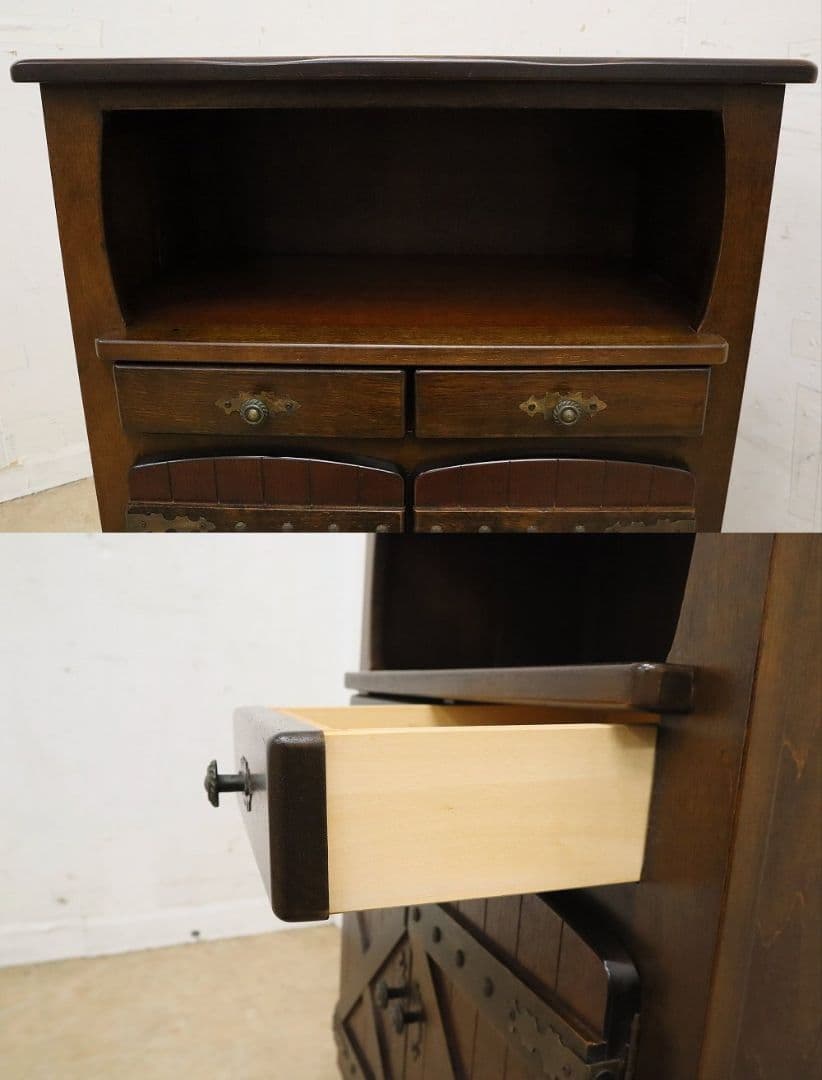 【オールドカリモク】電話台・FAX台・サイドキャビネット・収納棚