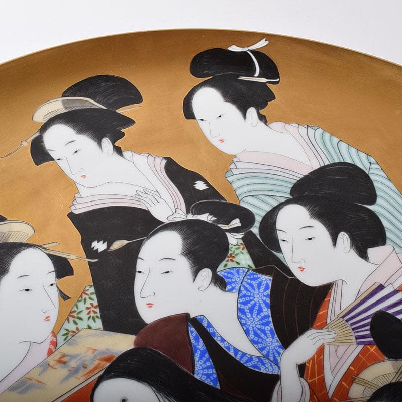 ノリタケ　スタジオコレクション　金彩　浮世絵　大皿　飾皿　M　7816C