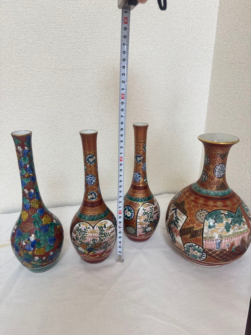 九谷庄三　木米　九谷焼花瓶　アンティーク