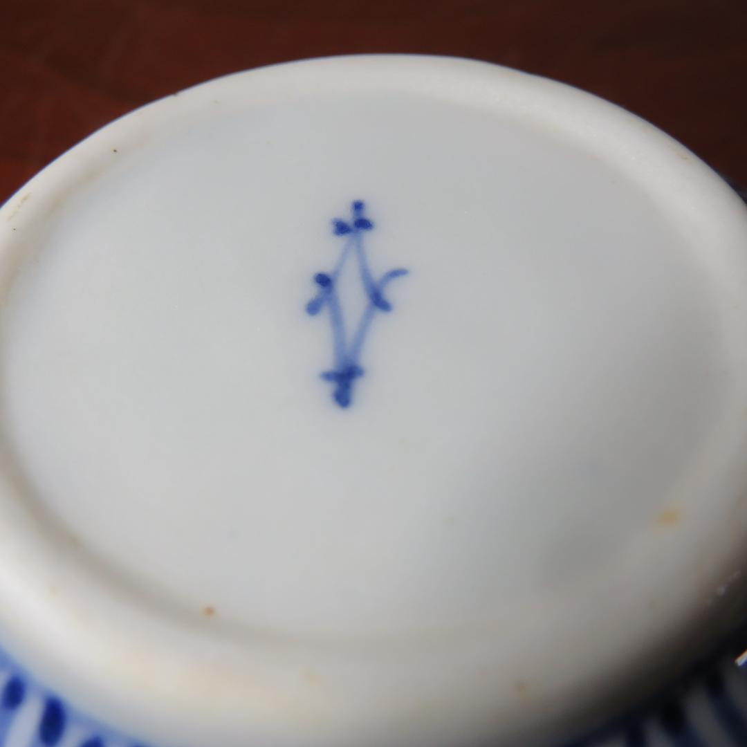 向付 2客 角鉢 染付 名家 蔵出し 初荷 極美品 風景 鳥 その2