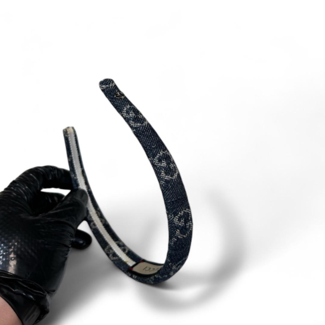 グッチ エコ ウォッシュ ド デニム ヘアバンド カチューシャ チャーム