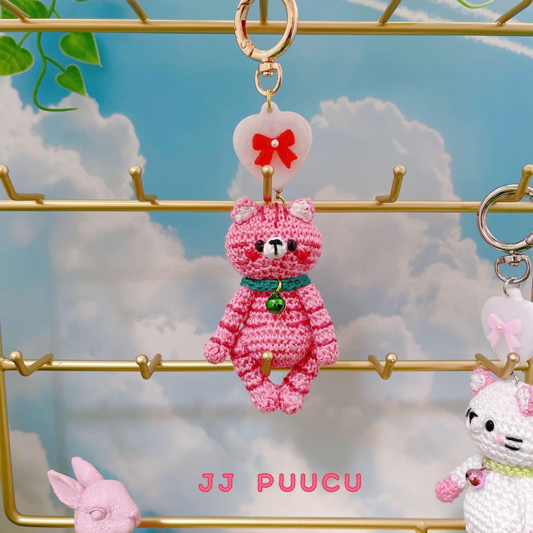 あみぐるみ　リボンハートとPUUCUトラちゃんキーホルダー☺︎他２点