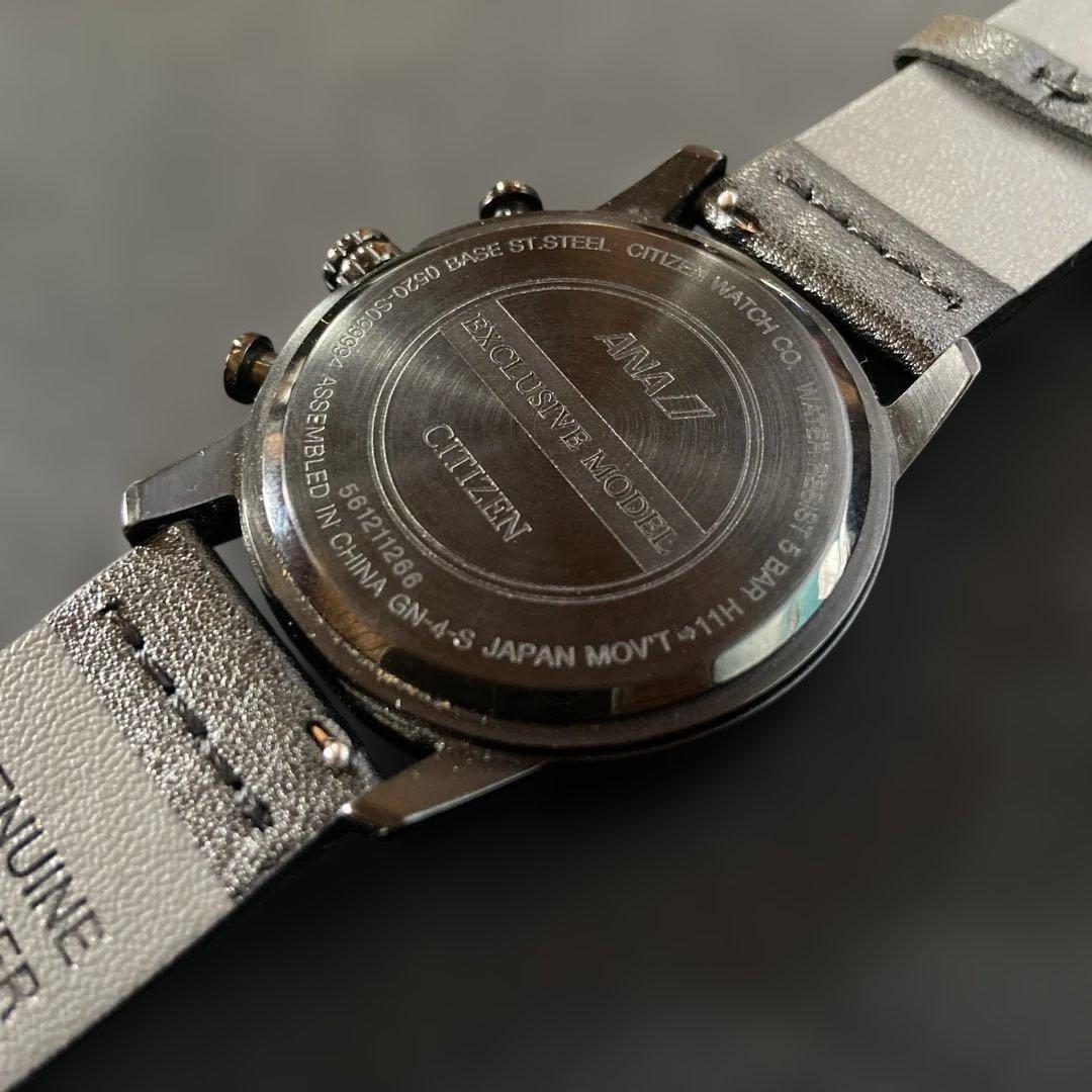 CITIZEN クロノグラフ ブラック腕時計　ANA