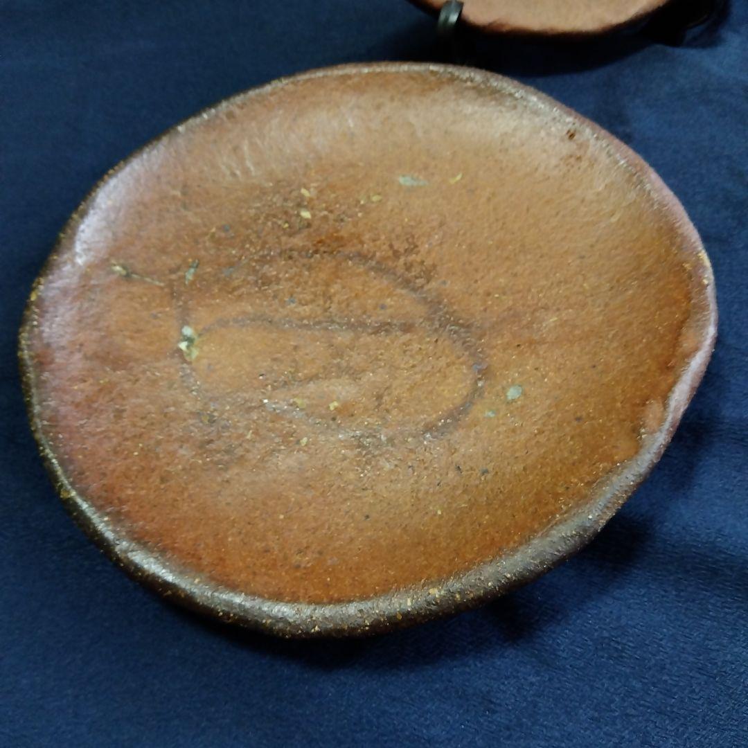 作家物　備前焼　平皿3枚　約２２．５ｃｍ　焼き物