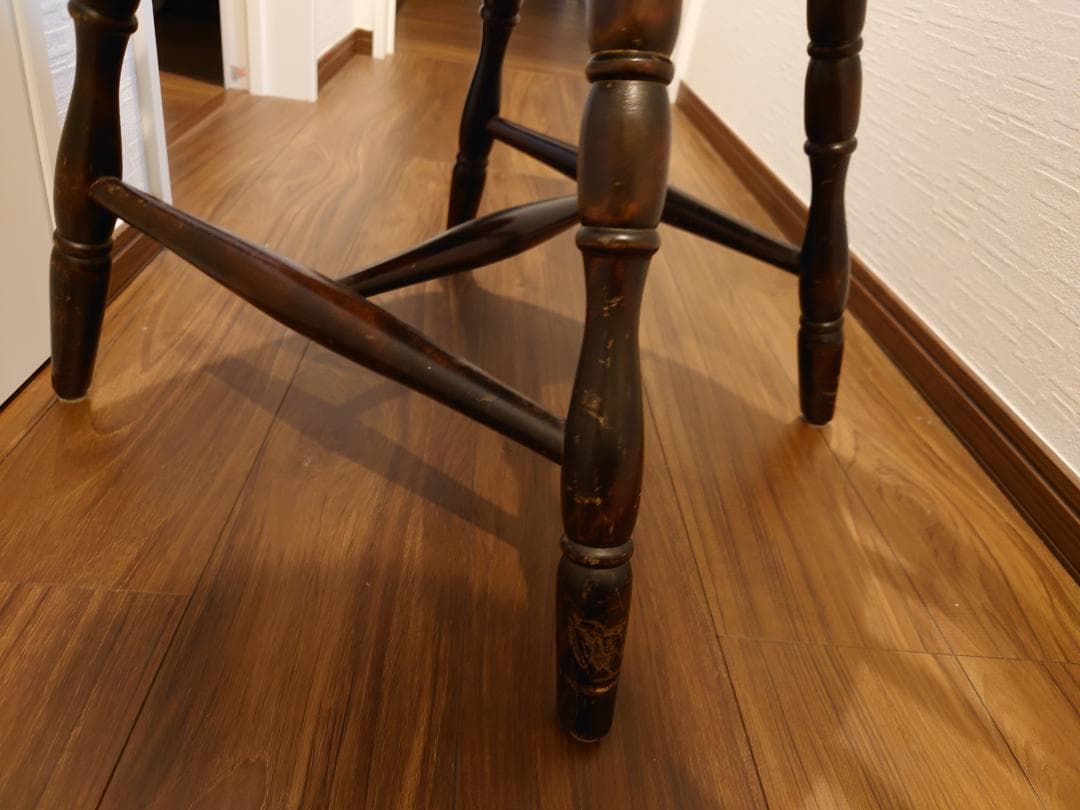 北海道民芸家具　キャプテンチェア　アームチェア 伝統的刻印付き　ブラウン系