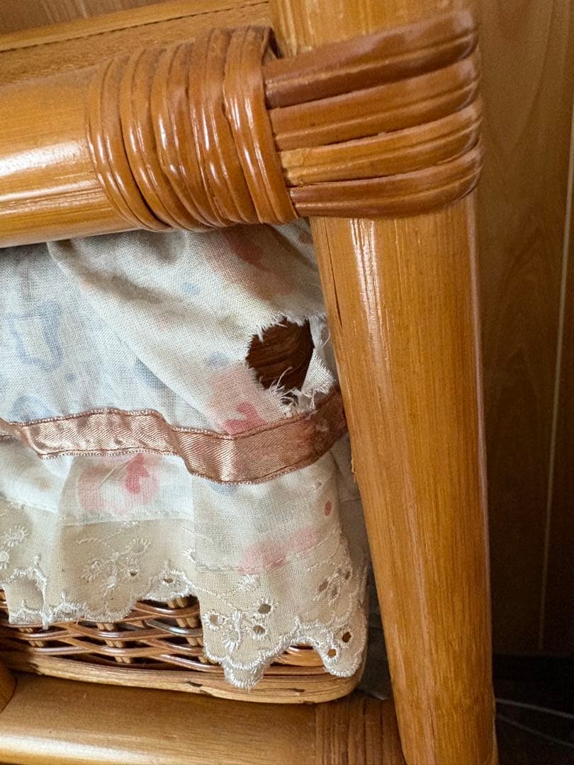 ラタン　ヴィンテージ収納　5段収納　キャスター付き チェスト　アンティーク