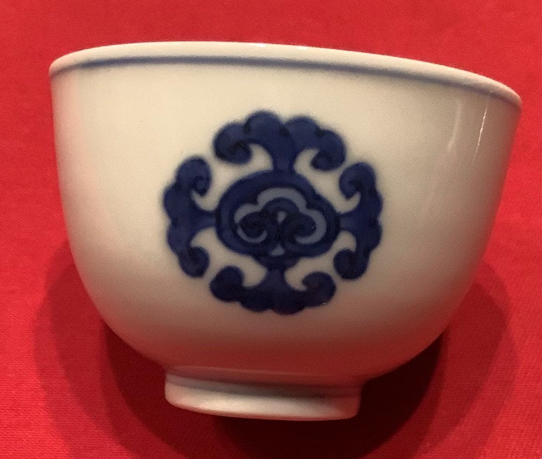 【大丸北峰】茶碗　染付丸紋　10客