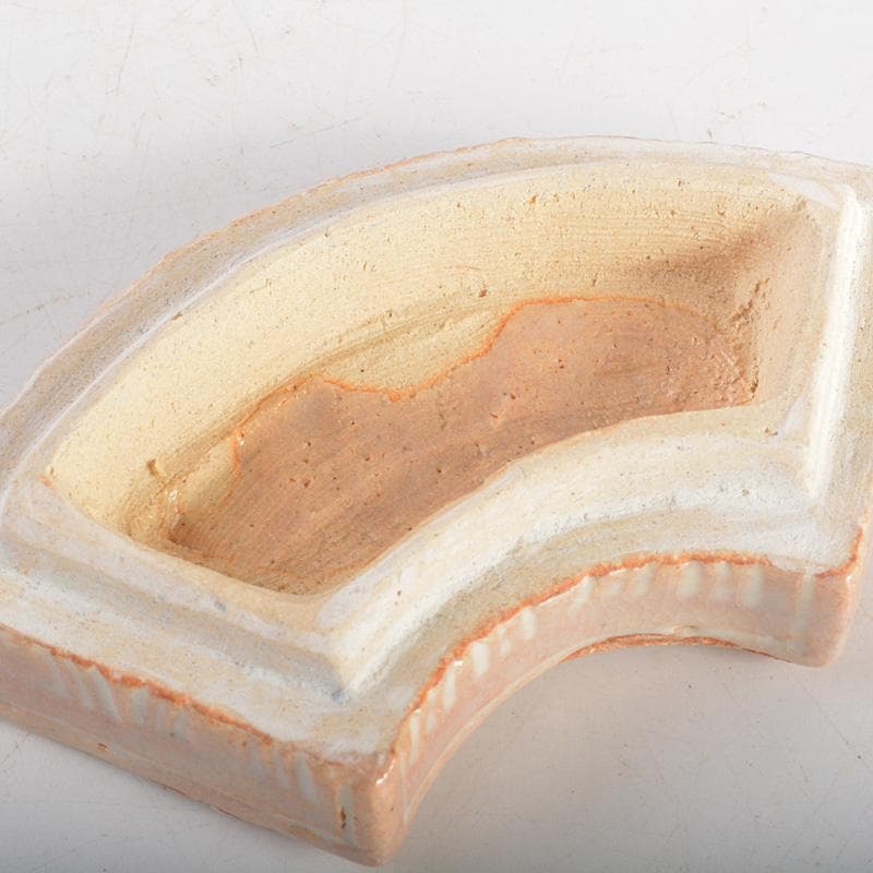 茶道具　八事窯　中村道年造　扇面香合　共箱　V　6353