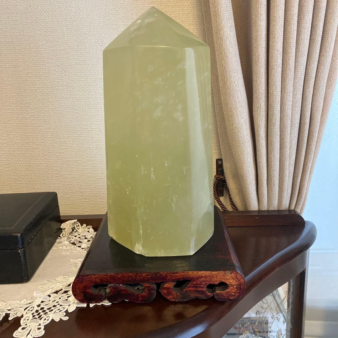 黄水晶　原石　石柱