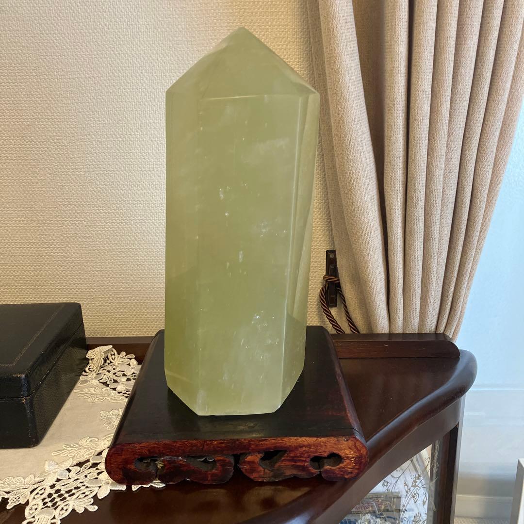 黄水晶　原石　石柱