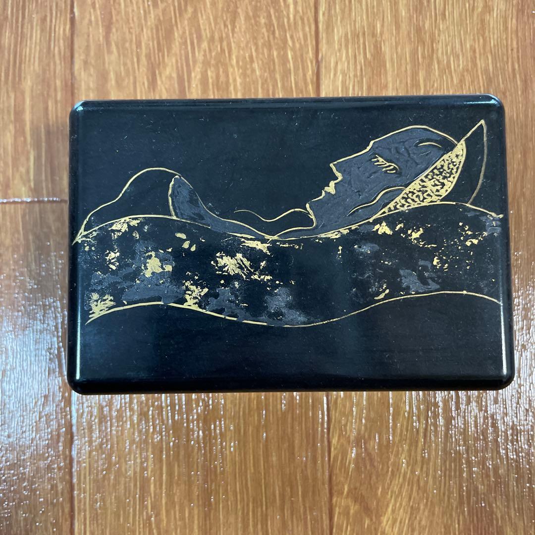 天野喜孝直筆 黒漆器 文箱