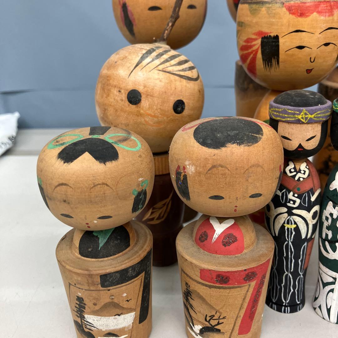 D-3 こけし まとめ売り 創作こけし 民芸品 郷土玩具 木彫り人形 昭和レトロ
