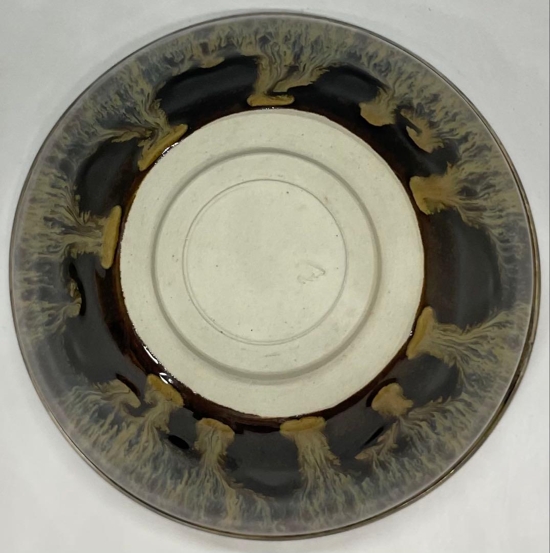 桶谷定一　銀覆輪　建盞天目茶碗　四方桟共箱　共布　栞　v117