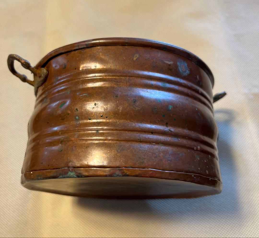 アンティーク小物入れ鉢カバー 銅製大小2点セット