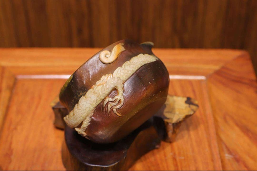 大森輝彦 備前手捻り白竜彫宝瓶