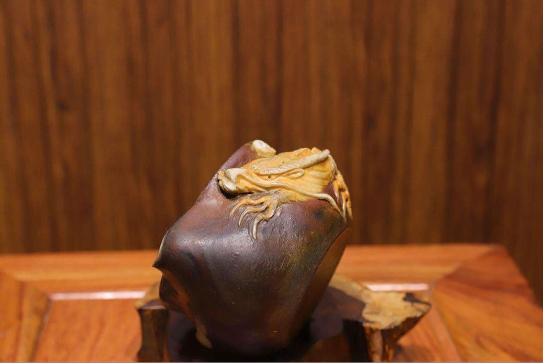 大森輝彦 備前手捻り白竜彫宝瓶