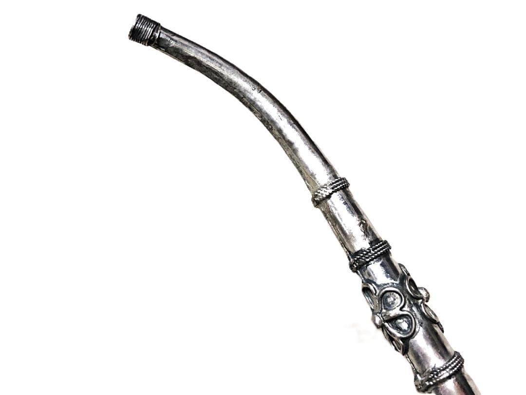 【 シルバー彫金パイプ 】　古美術・阿片煙管　タイ骨董
