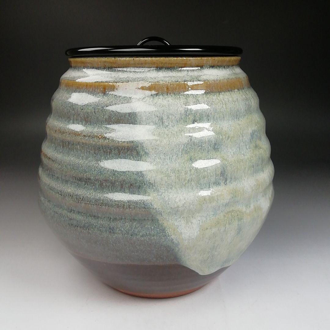 Ｗ６２　水指　『捻貫　水指』『西尾香舟 造』　共箱　茶道具