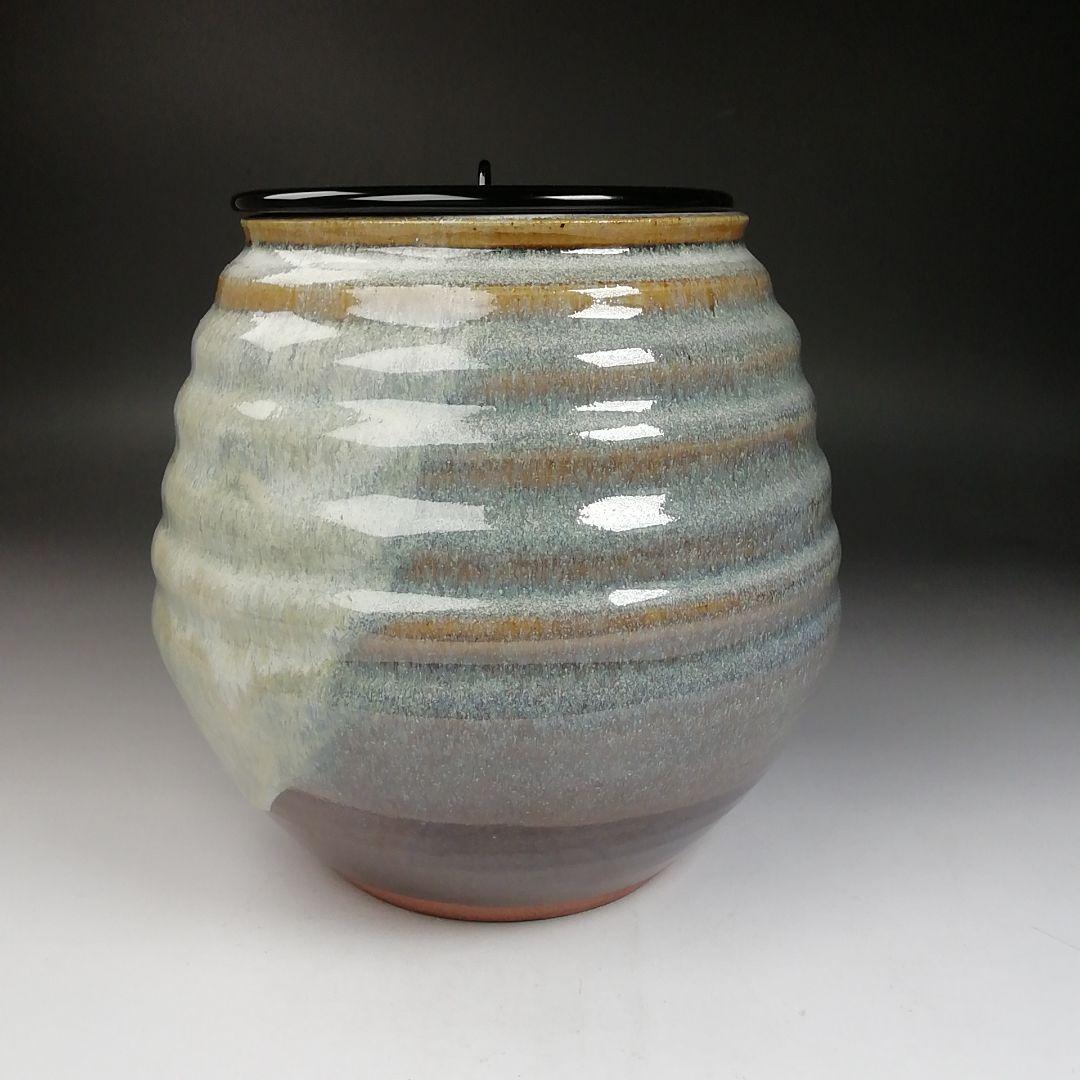 Ｗ６２　水指　『捻貫　水指』『西尾香舟 造』　共箱　茶道具