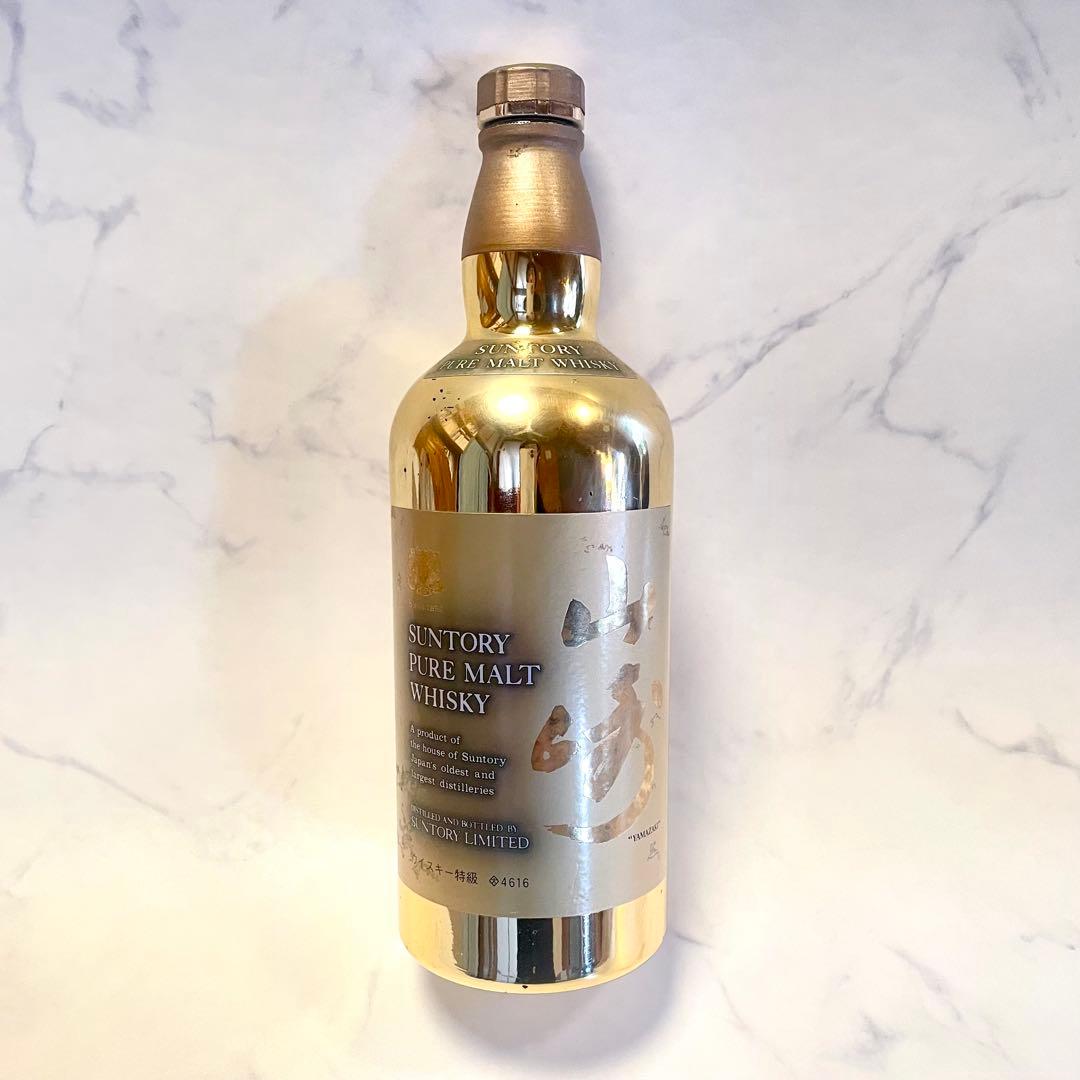 【激レア】サントリー　山崎　６０周年記念 ゴールドボトル　空き瓶　メッキ剥離有り