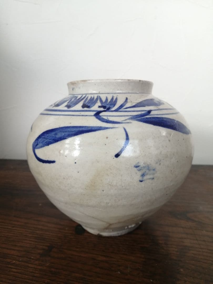 骨董 李朝 染付 小壺