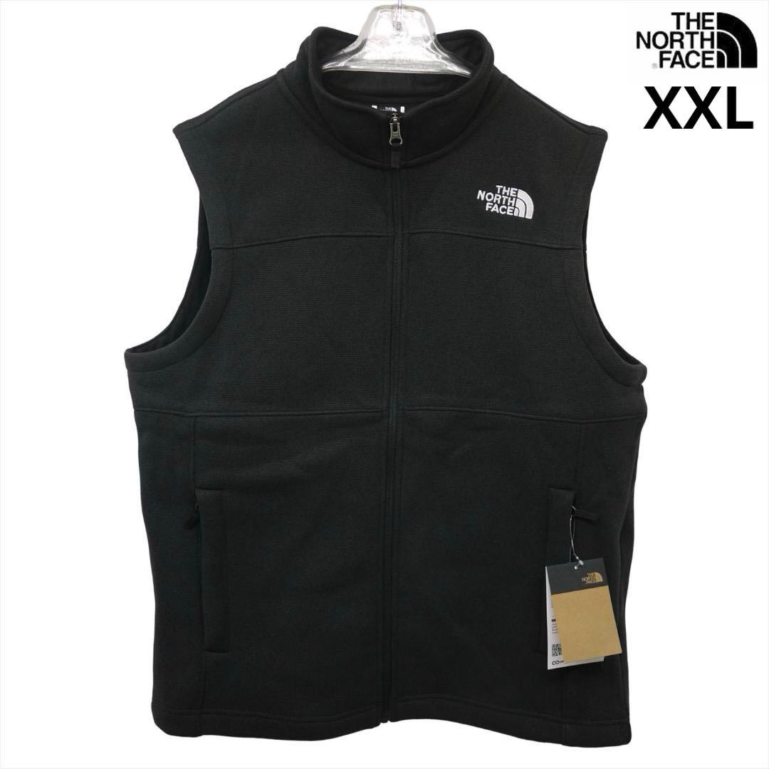 US限定 ノースフェイス フルジップ ベスト XXL 肉厚 ニット 裏フリース