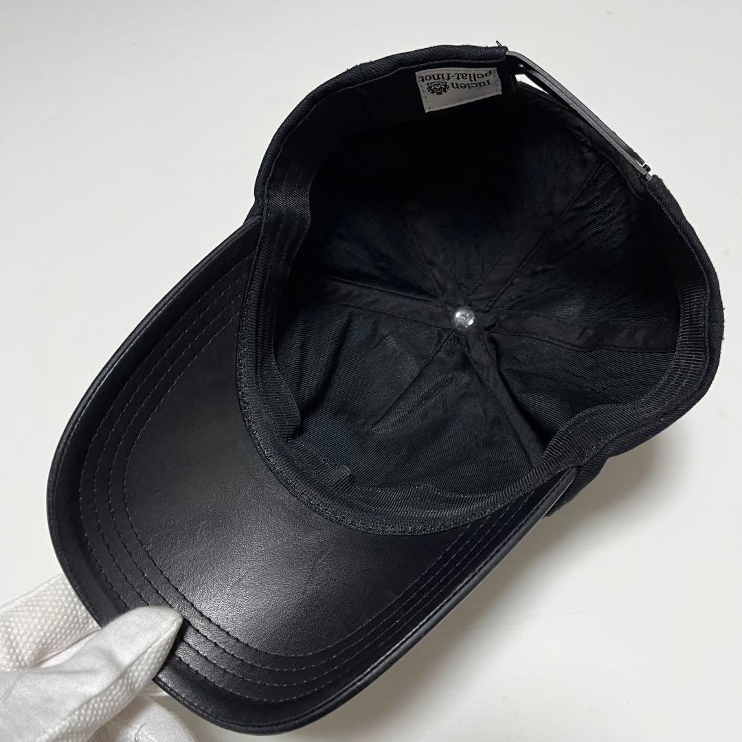 美品 希少 ルシアンペラフィネ 牛革 レザー切替 キャップ