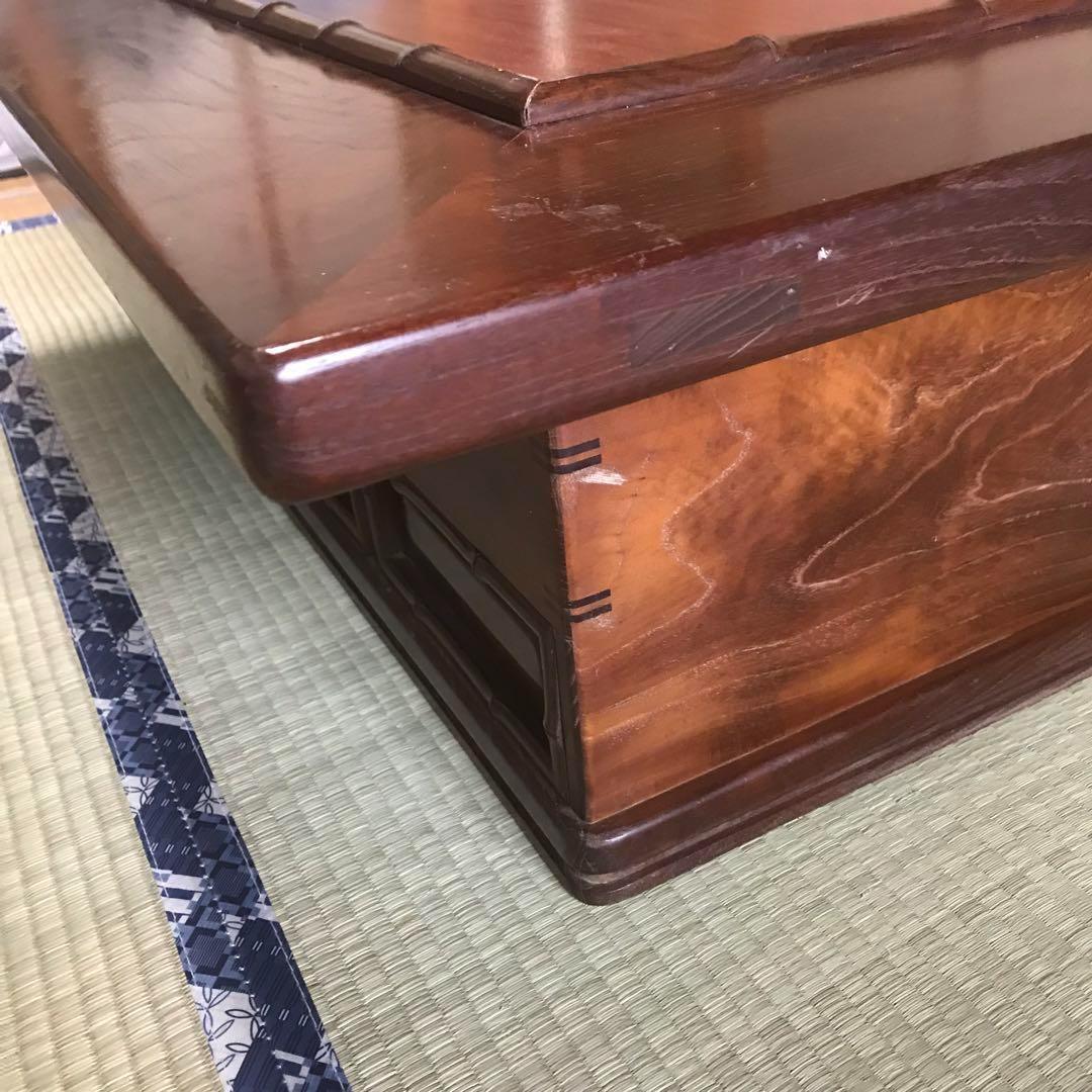 希少レア❀火鉢 卓上 テーブル ちゃぶ台 机 木製 銅板 民芸家具 五徳 天然木