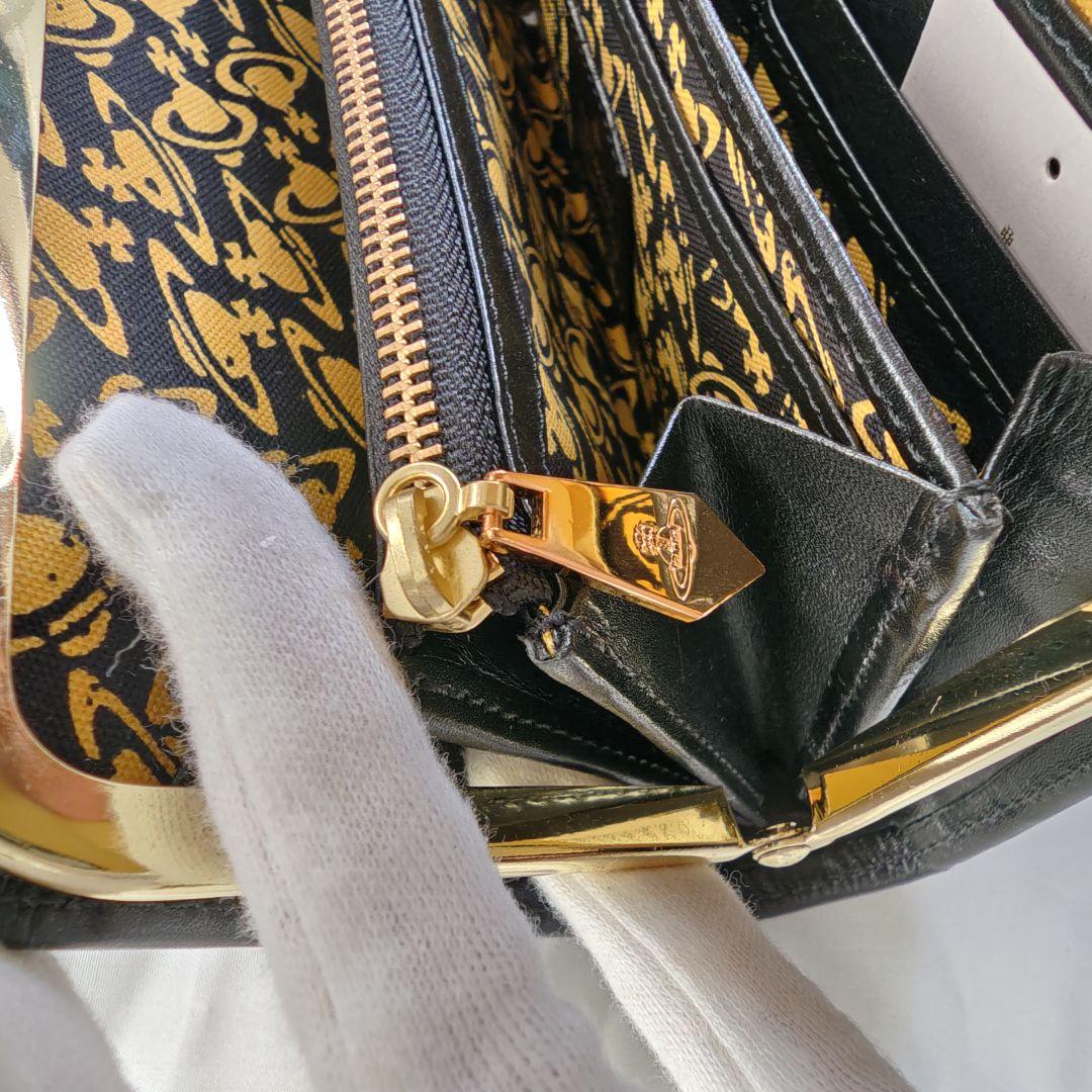 新品未使用級　ヴィヴィアンウエストウッド　長財布　オーブ　がま口　レザー