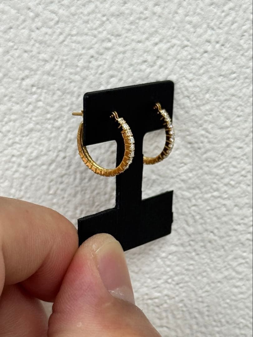 ★0.50ct★✨ダイヤモンドK18フープピアスイヤリング