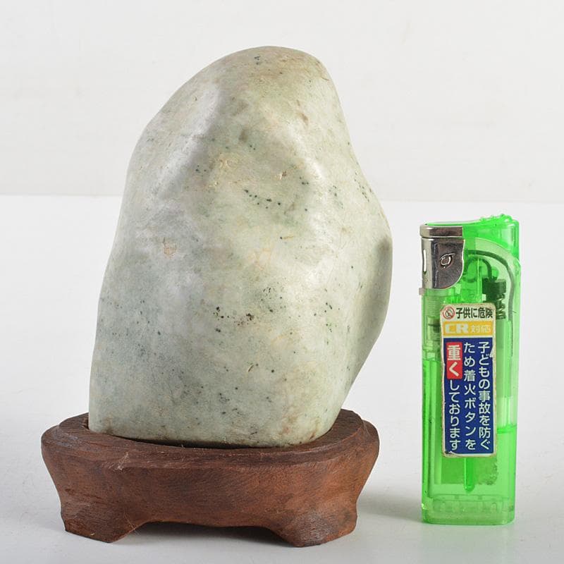 天然石　鑑賞石　翡翠石　緑石　原石　置物　重さ約745g　C　R7024