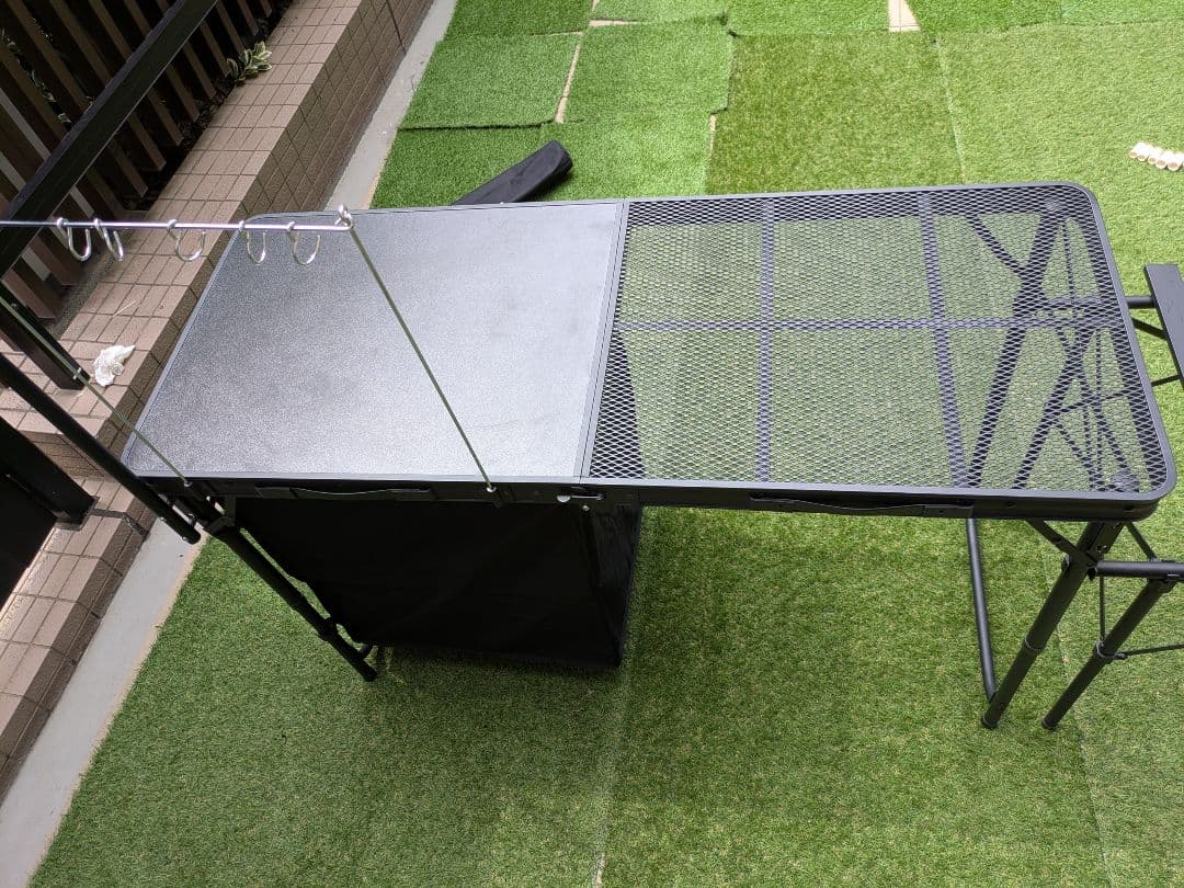 【DoD】折りたたみ式キッチンテーブル ブラック