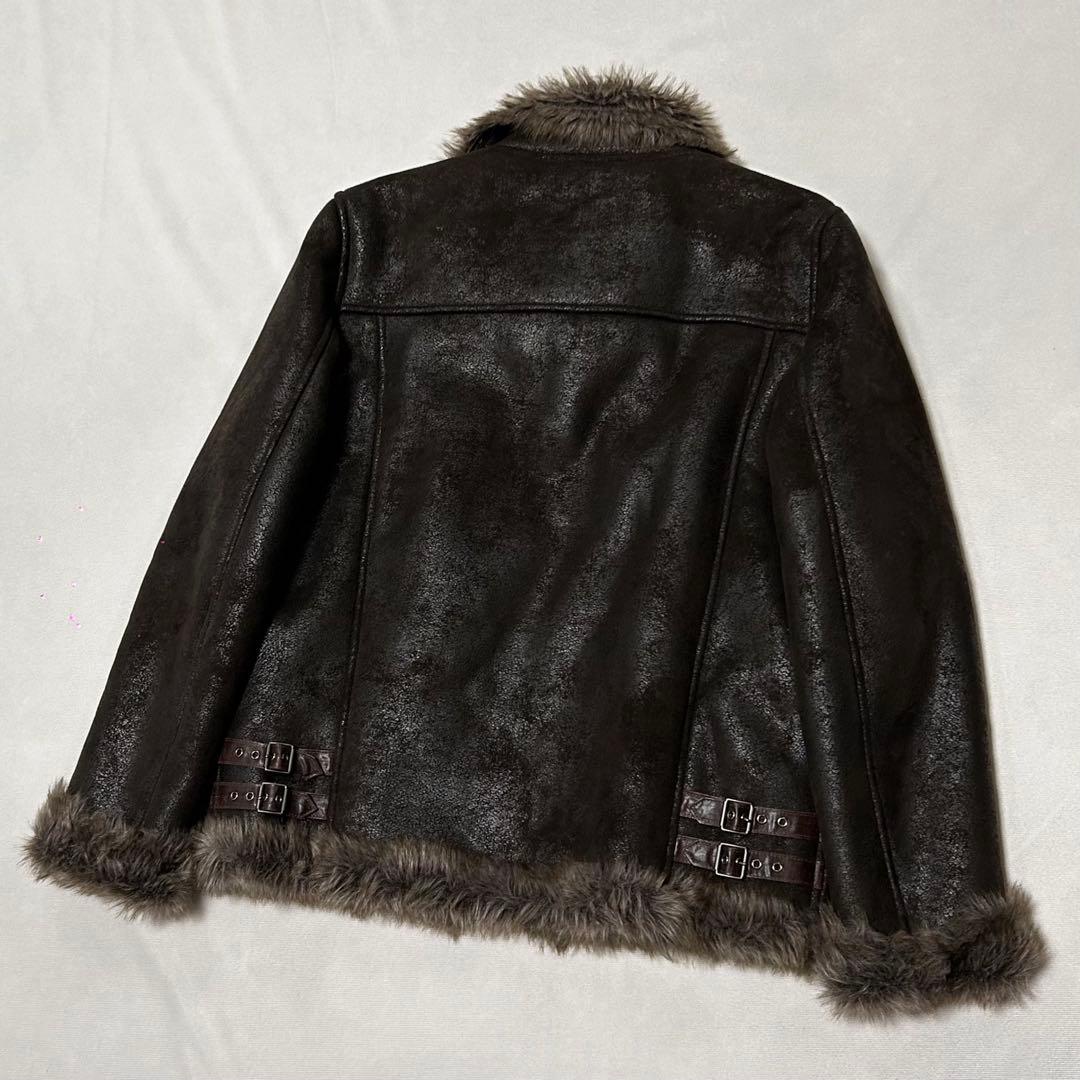 00s フェイクムートン ファー ライダース B3 トラッカージャケット お兄系