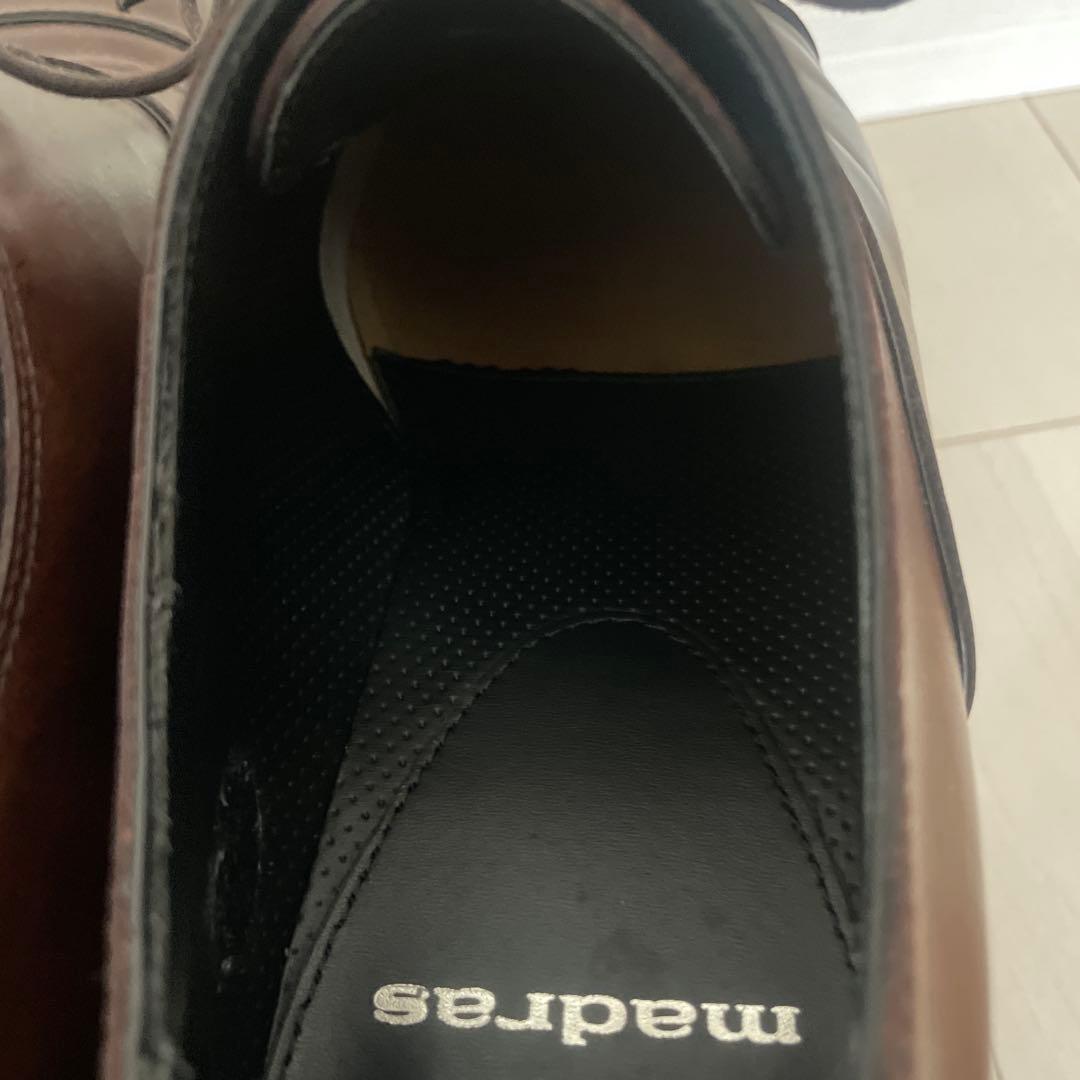 美品 マドラス M421 内羽根ストレートチップ ビジネスシューズ ブラウン