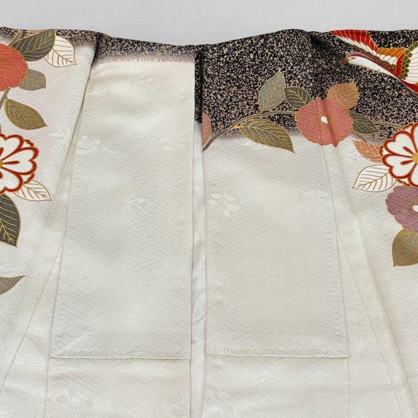 ゆりのはな　本振袖　京友禅金彩加工ボカシ　金駒刺繍　たたき染め　正絹　L702