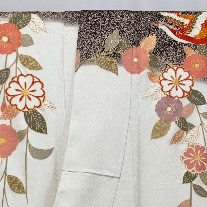 ゆりのはな　本振袖　京友禅金彩加工ボカシ　金駒刺繍　たたき染め　正絹　L702