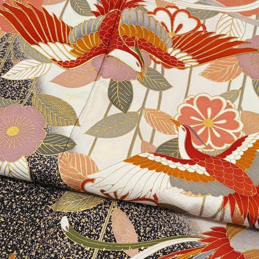 ゆりのはな　本振袖　京友禅金彩加工ボカシ　金駒刺繍　たたき染め　正絹　L702