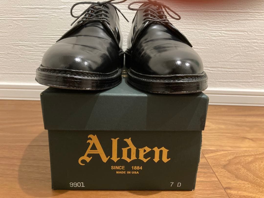 Alden オールデン 9901 ブラックコードバン プレーントゥ7D