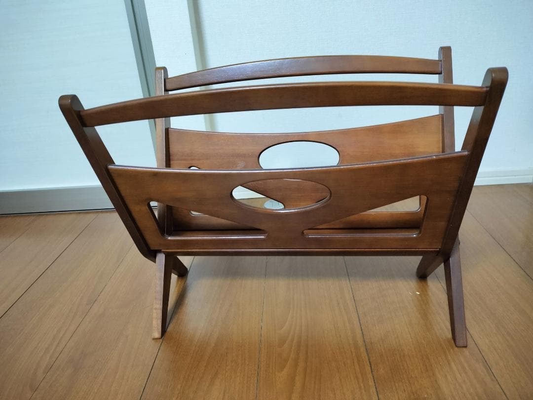 【カリモク60】マガジンラック A36001 ウォールナット　外箱、取説付