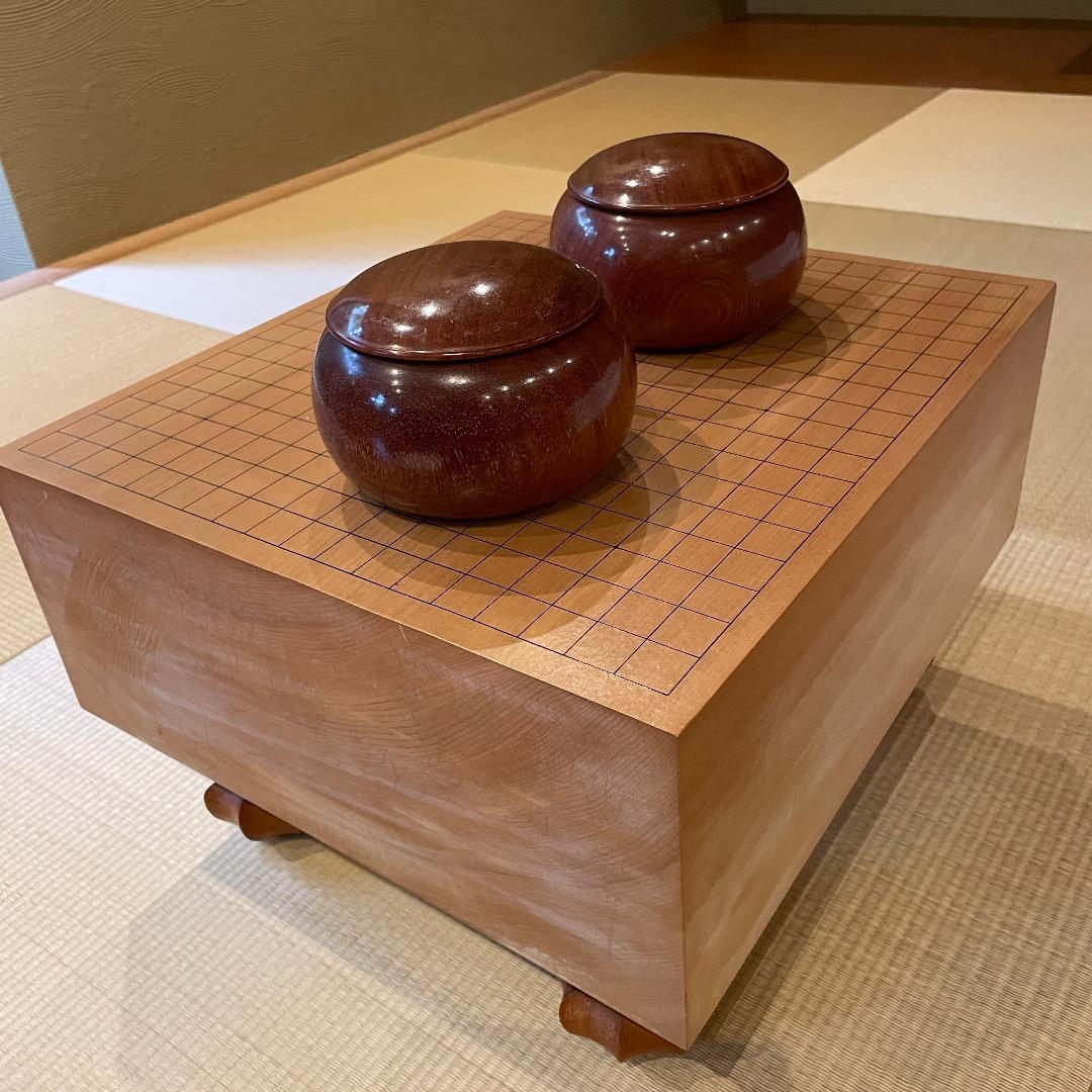 碁盤 本榧 5.7寸 碁石付きセット 桐カバー及び桐碁笥箱付き K2467