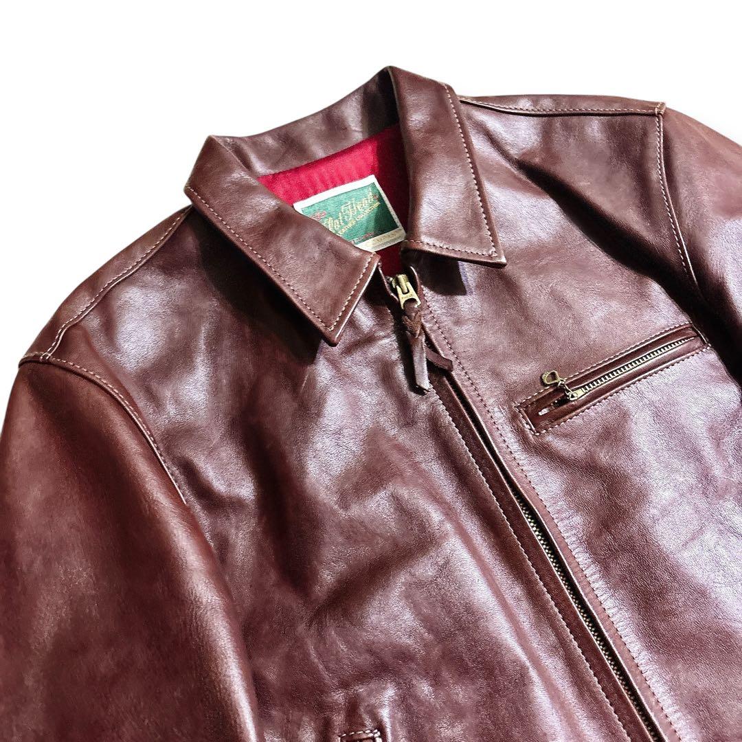 美品 フラットヘッド ホースハイド シングル ライダース レザージャケット 38