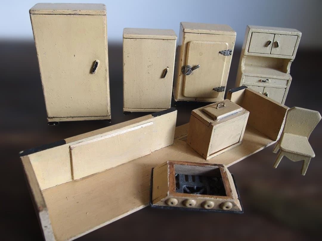 木製ドールハウス 家具 6点セット キッチン ミニチュア アンティーク/K321