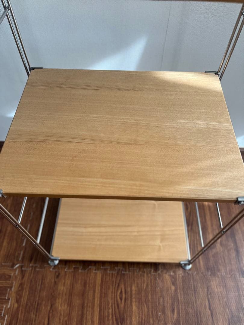ハイツタナカ　無印良品　ステンレスユニットシェルフ オーク材　木製棚板