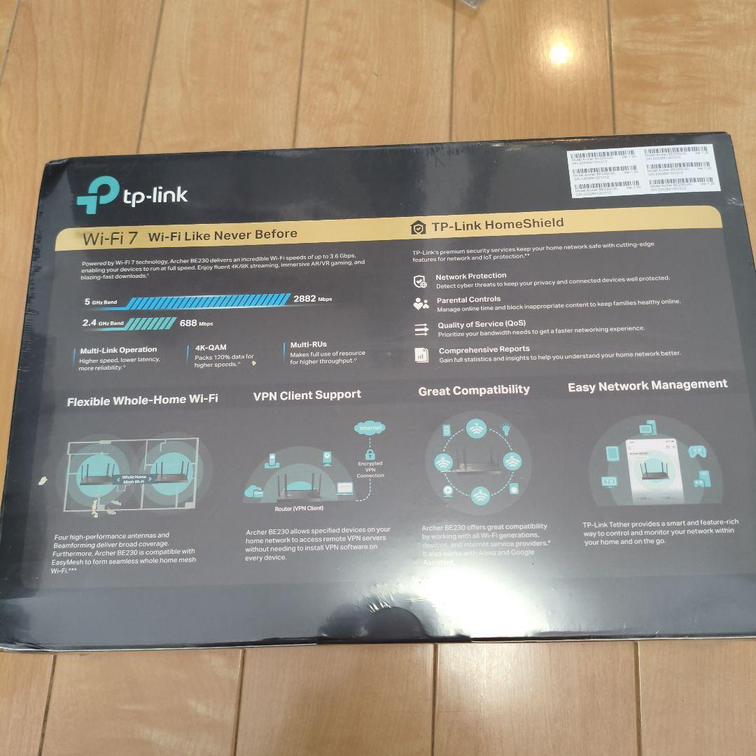【新品】TP-Link BE3600 Wi-Fi 7 ルーター