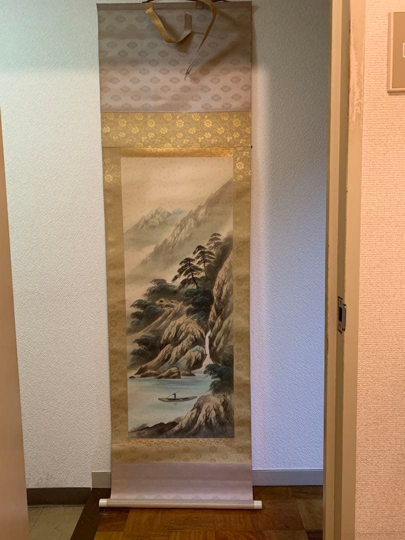 水墨画 山水画 風景画 掛け軸 壁掛 行程