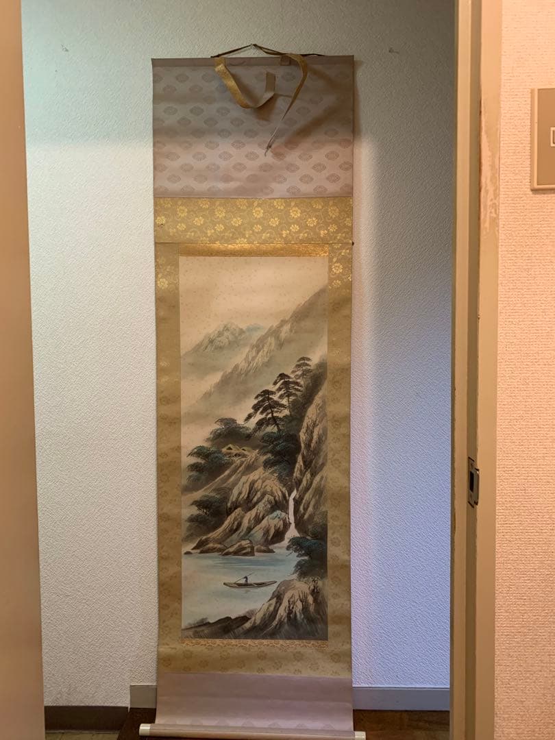 水墨画 山水画 風景画 掛け軸 壁掛 行程